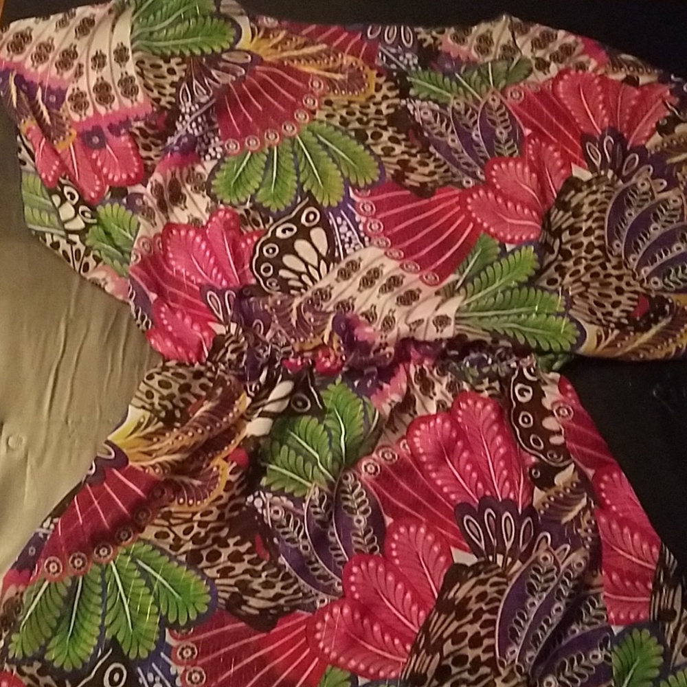 Floral blouse (pink, black, purple,green)